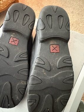 Twisted X Black Slip-On Loafers with Red Logo Detail